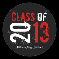 Red and White Class of 2013 Graduation stickers