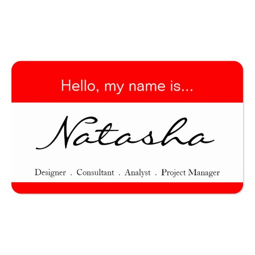 Red and White Corporate Name Tag - Business Card