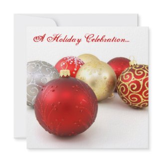 Red and White Custom Christmas Invitation Cards invitation