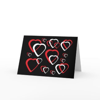 Red and White Cutout Heart Card card