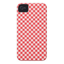 Red and white diagonal Gingham pattern case iPhone 4 Case-Mate Cases