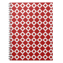 Red and White Diamond Pattern notebooks