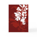 Red and White Floral Notecard by litabug Red and White Floral Notecard
