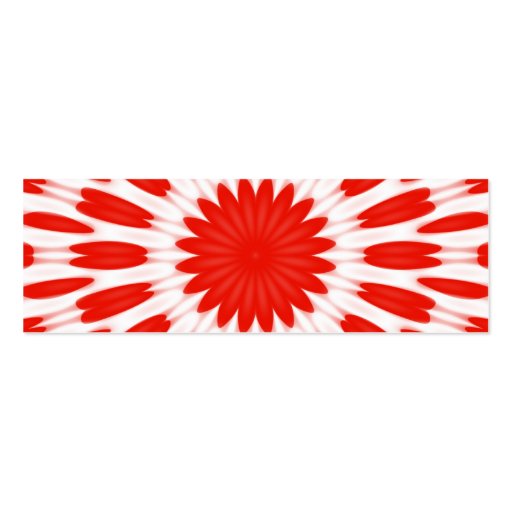 Red and White Floral Pattern Business Card Template (front side)