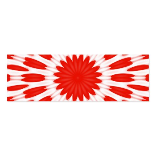 Red and White Floral Pattern Business Card Template (back side)