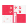 red and white floral post card
