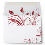 Red and White Floral Swirls Envelope