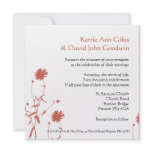Red and White Floral Wedding Invitation
