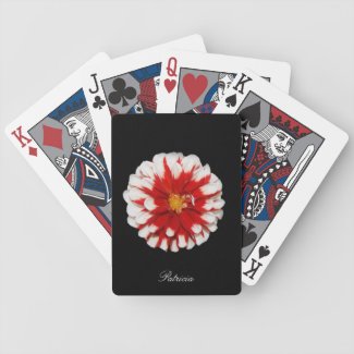 Red and White Flower Playing Cards