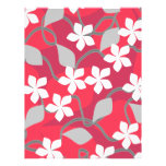 Red and White Flowers. Floral Pattern. Letterhead Template