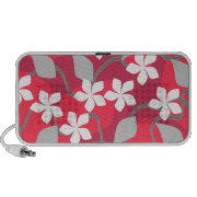 Red and White Flowers. Tropical Floral Pattern. Cu doodle