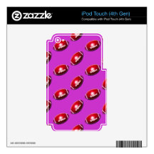 Red and White Football Pattern iPod Touch 4G Skin
