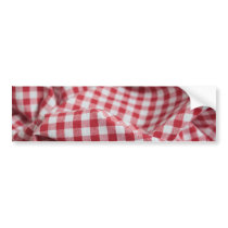 Red and White Gingham Checkered Cloth Bumper Stickers