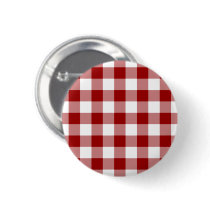Red and White Gingham Pattern Button