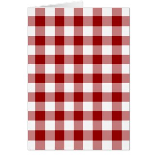 Red and White Gingham Pattern Christmas Card