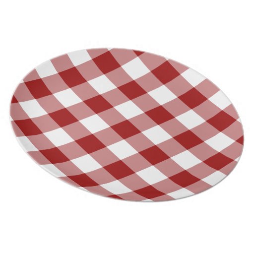 Red and White Gingham Pattern Dinner Plates Zazzle