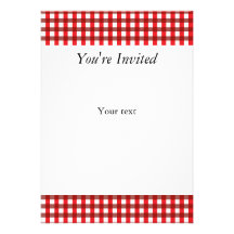 Red and White Gingham Pattern Personalized Announcement