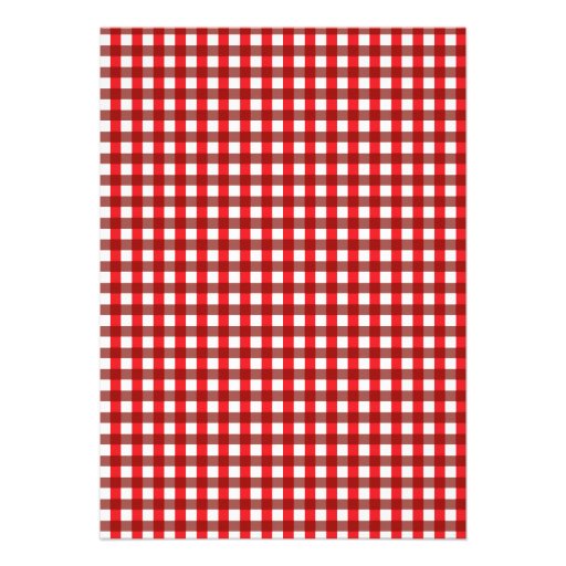 Red and White Gingham Pattern Personalized Announcement