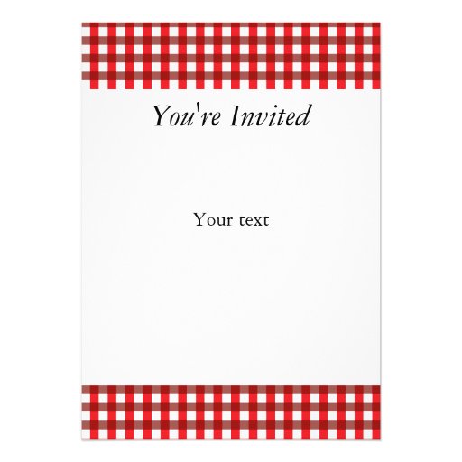 Red and White Gingham Pattern Personalized Announcement