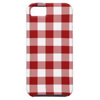 Red and White Gingham Pattern iPhone 5 Cases