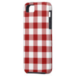Red and White Gingham Pattern iPhone 5 Cases