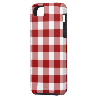 Red and White Gingham Pattern iPhone SE/5/5S Case