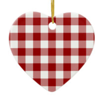 Red and White Gingham Pattern ornaments