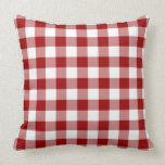 Red and White Gingham Pattern Pillow