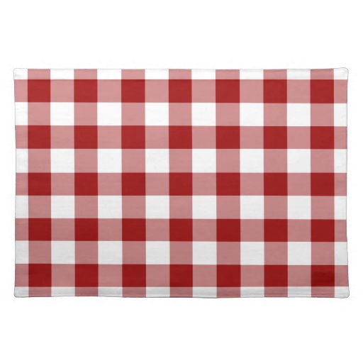 Red and White Gingham Pattern Placemats Zazzle