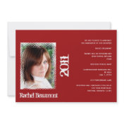 Red and White Grunge Graduation Announcement