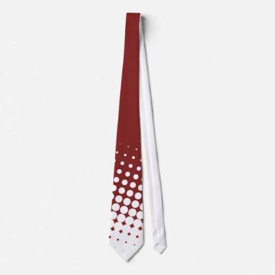 Red and White Halftone Neckties by TinasGraphics