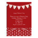 Red and White Heart Valentine Party Invitation