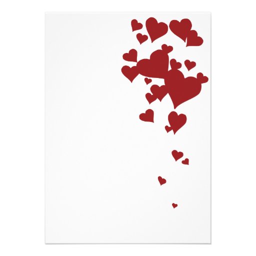 Red and White Hearts Wedding Invitation