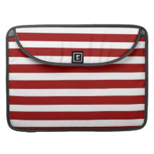 Red and White Horizontal Stripes Pattern MacBook Pro Sleeve
