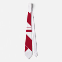 Red and White II Striped Tie