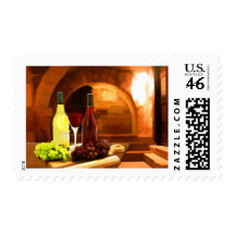 Red and White in the Cellar Stamps
