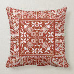 Red and White Lace for Vintage American Interior pillows