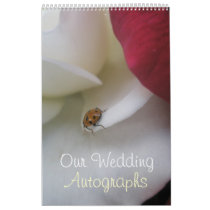 Red and White Ladybug Petals Wedding Calendar