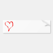 Red and White Love Heart Design. Bumper Stickers