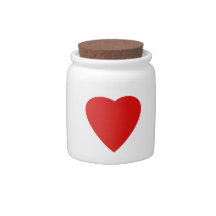 Red and White Love Heart Design. Candy Dishes