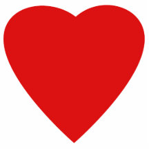 Red and White Love Heart Design. Cut Out