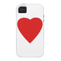 Red and White Love Heart Design. iPhone 4/4S Case