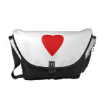 Red and White Love Heart Design. Messenger Bags