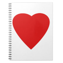 Red and White Love Heart Design. Spiral Notebook