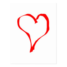 Red and White Love Heart Design. Post Card