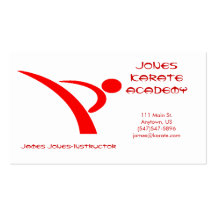 Red and White Martial Arts Business Card