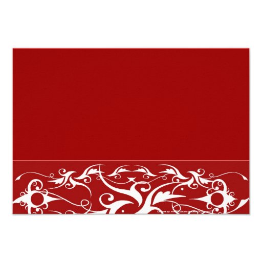 Red and white orchids bridal shower custom announcements