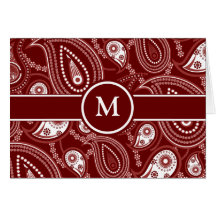 Red and White Paisley Cards