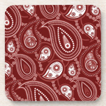 Red and White Paisley Coasters
