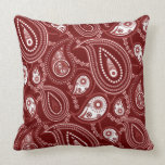 Red and White Paisley Throw Pillows